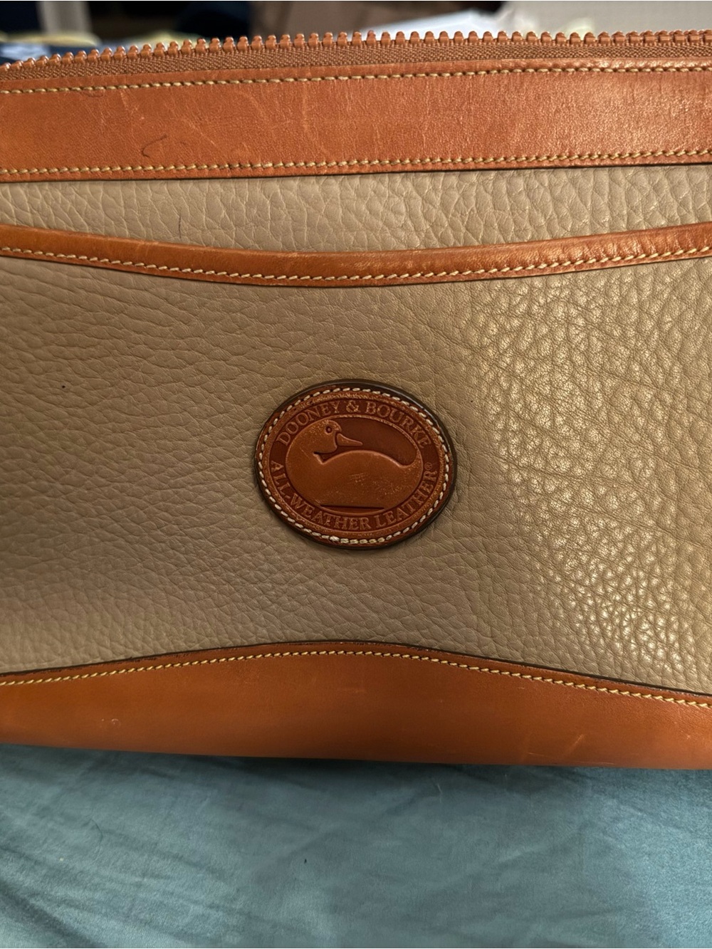 Vintage Dooney & Bourke All Weather Leather Large Clutch Portfolio Bag